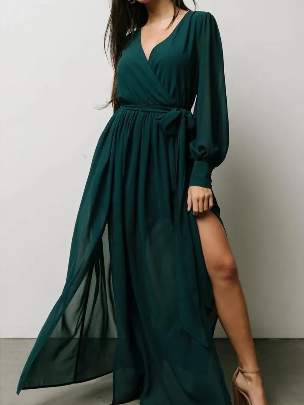 Baltic Born Celine hunter green maxi dress